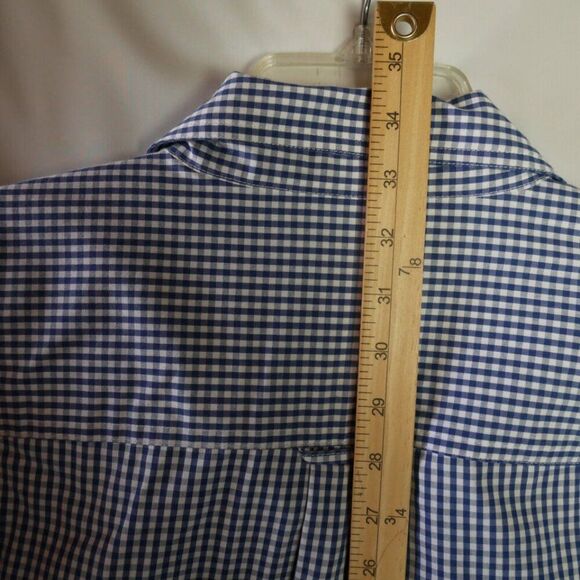 Chaps Men's 2XL Long Sleeve Shirt Easy Care Stretch Blue White Checkered - Picture 11 of 13